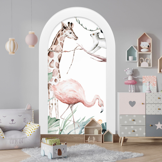 Optical Illusions Arch Wall Sticker for Kids - Animals