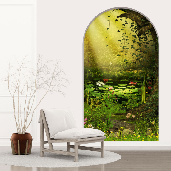 Optical Illusions Arch Wall Sticker for Kids - Enchanted Wood Pond