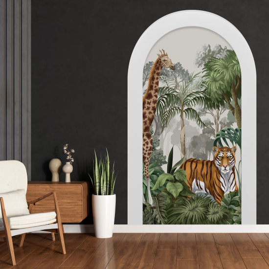 Optical Illusions Arch Wall Sticker for Kids - Jungle Animals