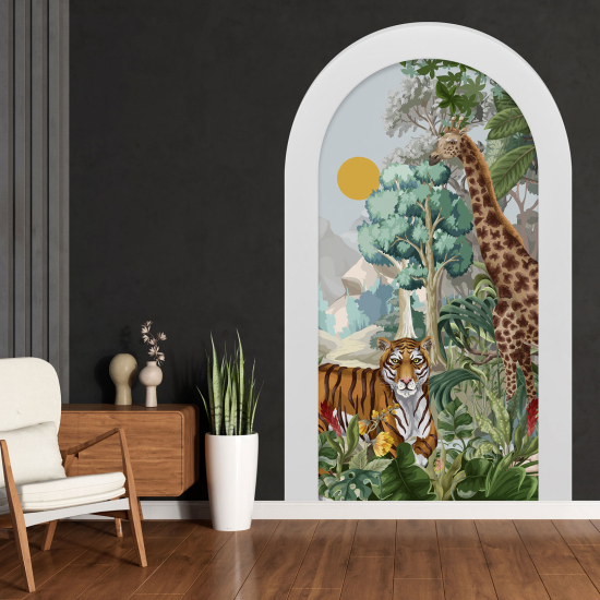 Optical Illusions Arch Wall Sticker for Kids - Jungle Animals