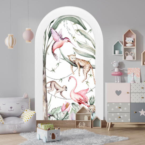 Optical Illusions Arch Wall Sticker for Kids - Jungle Animals