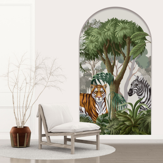 Optical Illusions Arch Wall Sticker for Kids - Jungle Animals