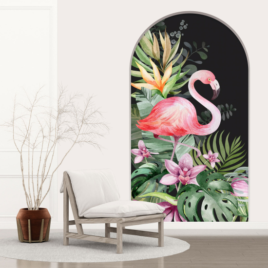 Optical Illusions Arch Wall Sticker for Kids - Pink Flamingo