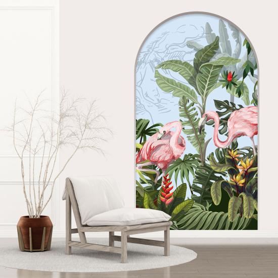 Optical Illusions Arch Wall Sticker for Kids - Vault - Pink flamingos