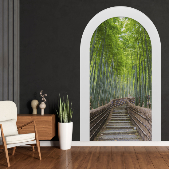 Optical Illusions Arch Wall Sticker - Forest Path