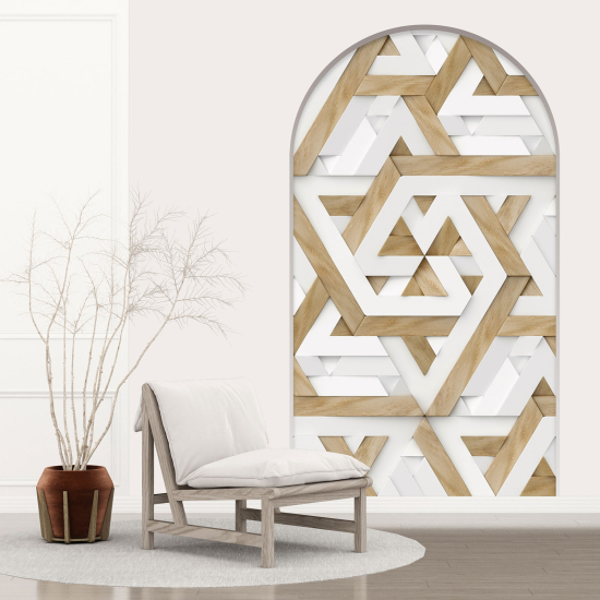 Optical Illusions Arch Wall Sticker - Geometric wood