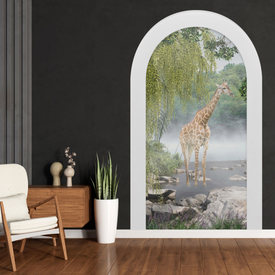 Optical Illusions Arch Wall Sticker - Giraffe