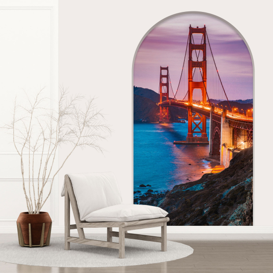 Optical Illusions Arch Wall Sticker - Golden Gate