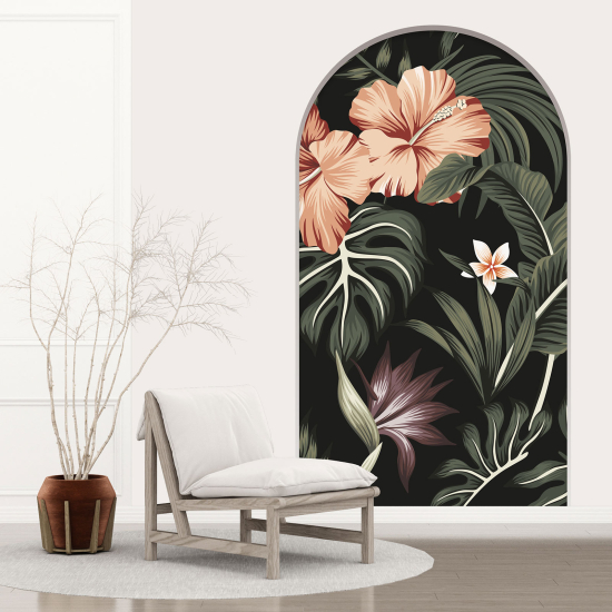 Optical Illusions Arch Wall Sticker - Hibiscus