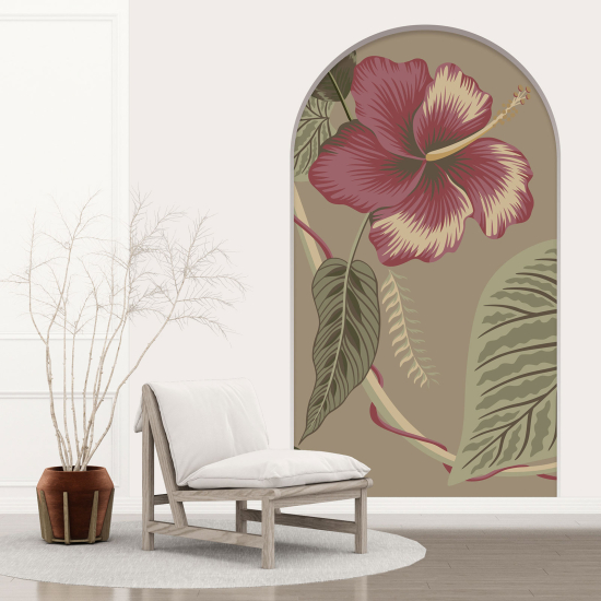 Optical Illusions Arch Wall Sticker - Hibiscus