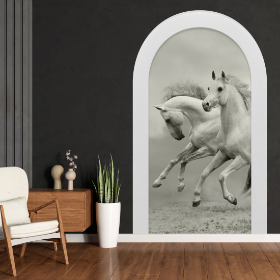 Optical Illusions Arch Wall Sticker - Horses