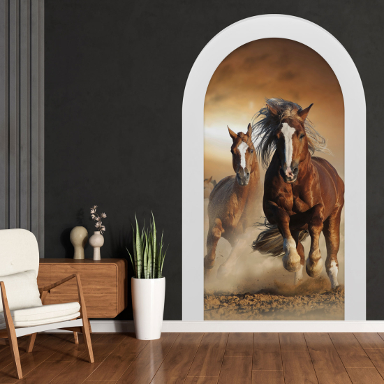 Optical Illusions Arch Wall Sticker - Horses