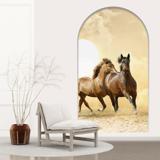 Optical Illusions Arch Wall Sticker - Horses