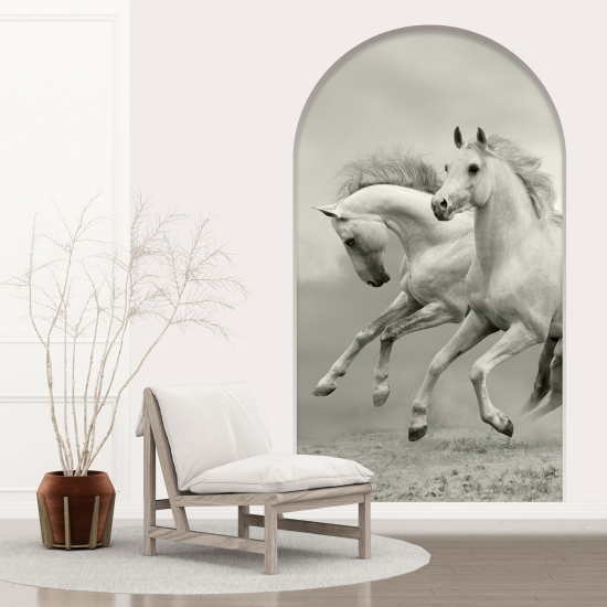 Optical Illusions Arch Wall Sticker - Horses