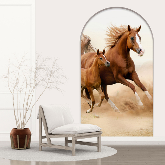 Optical Illusions Arch Wall Sticker - Horses