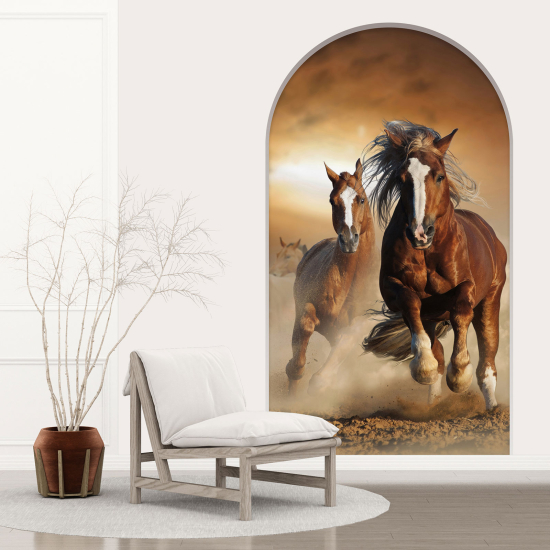 Optical Illusions Arch Wall Sticker - Horses