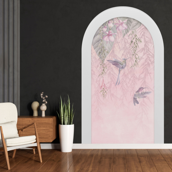 Optical Illusions Arch Wall Sticker - Hummingbirds