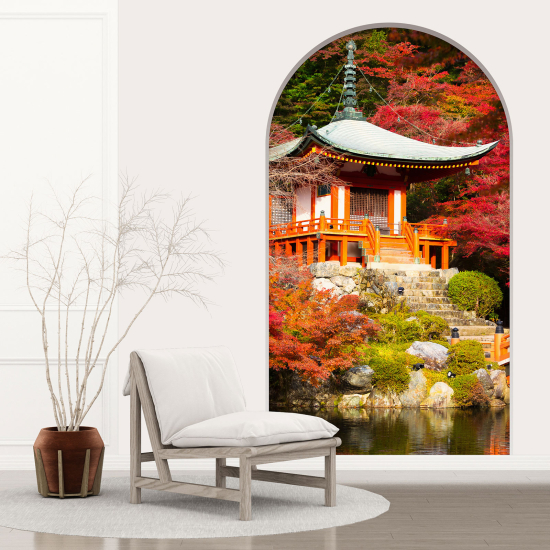 Optical Illusions Arch Wall Sticker - Japanese Temple