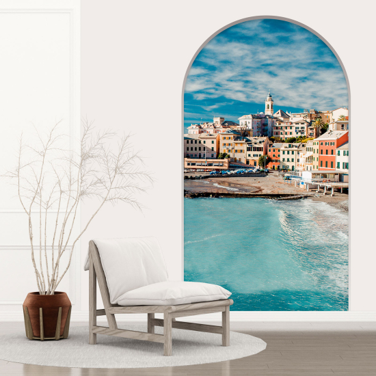 Optical Illusions Arch Wall Sticker - Mediterranean Village