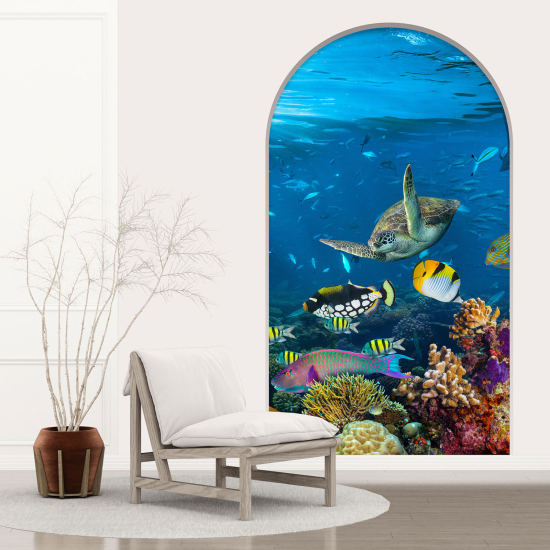 Optical Illusions Arch Wall Sticker - Ocean