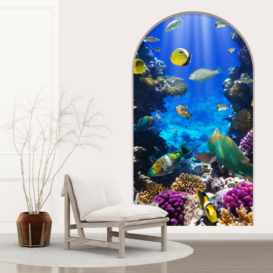 Optical Illusions Arch Wall Sticker - Ocean