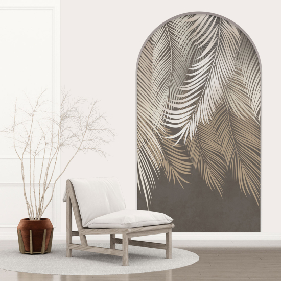 Optical Illusions Arch Wall Sticker - Palm Leaves