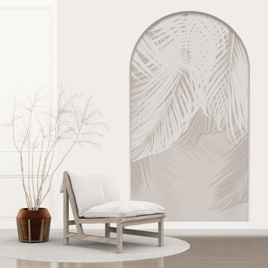 Optical Illusions Arch Wall Sticker - Palm Leaves