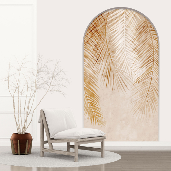 Optical Illusions Arch Wall Sticker - Palm Leaves