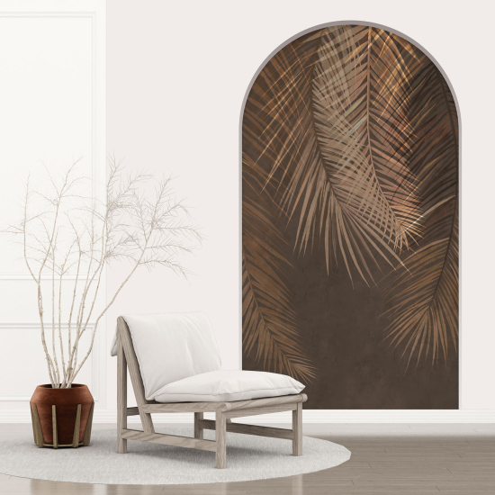 Optical Illusions Arch Wall Sticker - Palm Leaves