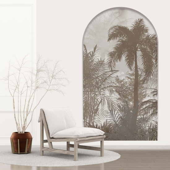 Optical Illusions Arch Wall Sticker - Palm trees