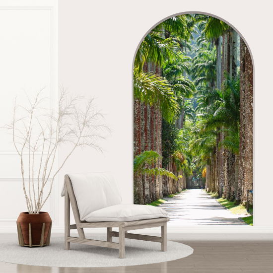 Optical Illusions Arch Wall Sticker - Palm trees