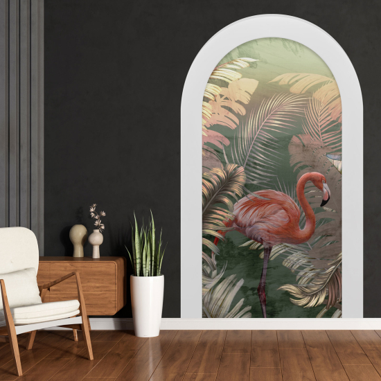 Optical Illusions Arch Wall Sticker - Pink Flamingo