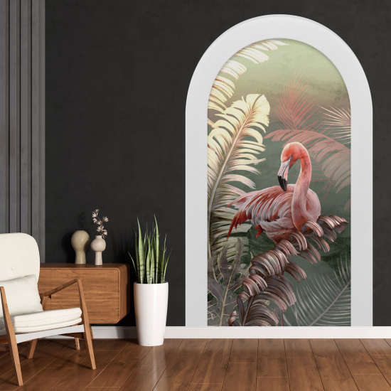 Optical Illusions Arch Wall Sticker - Pink Flamingo