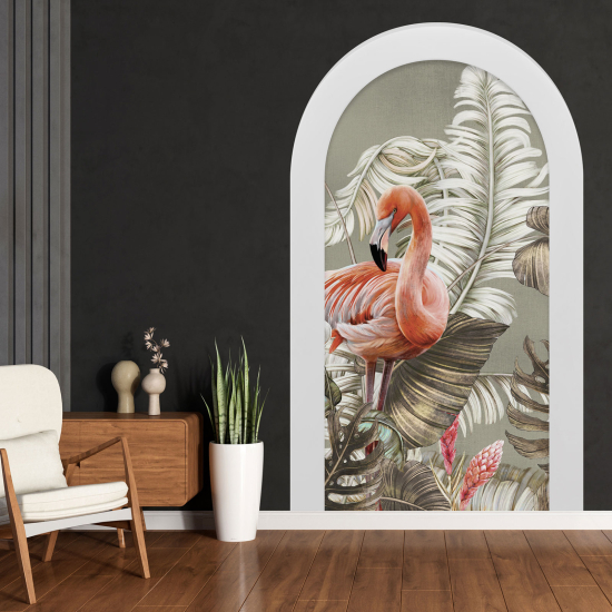 Optical Illusions Arch Wall Sticker - Pink Flamingo