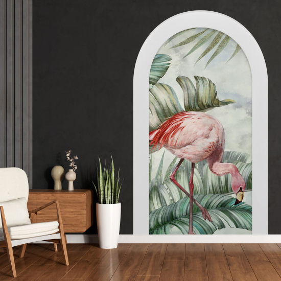 Optical Illusions Arch Wall Sticker - Pink Flamingo