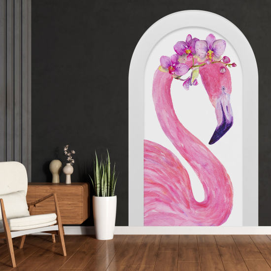 Optical Illusions Arch Wall Sticker - Pink Flamingo