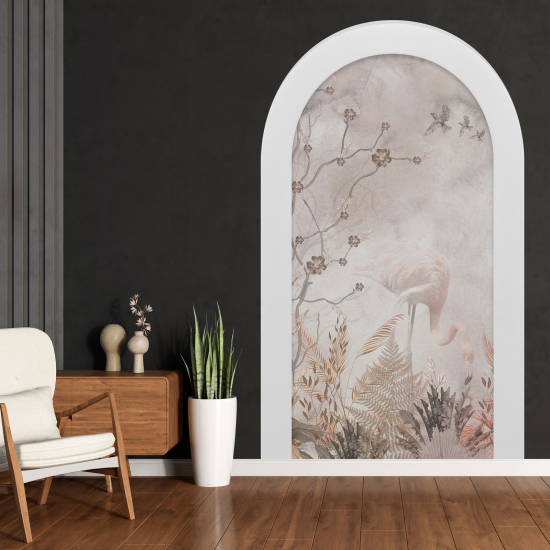 Optical Illusions Arch Wall Sticker - Pink Flamingo