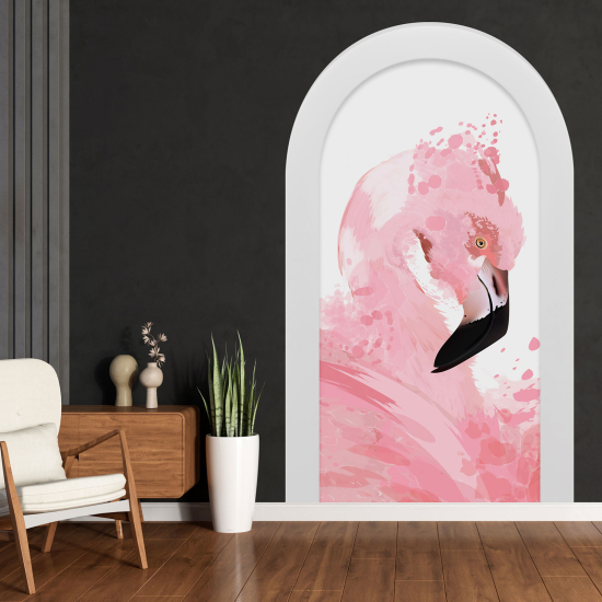 Optical Illusions Arch Wall Sticker - Pink Flamingo