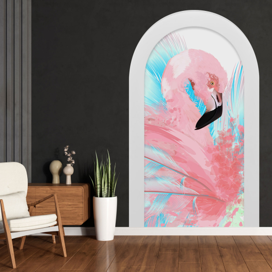 Optical Illusions Arch Wall Sticker - Pink Flamingo