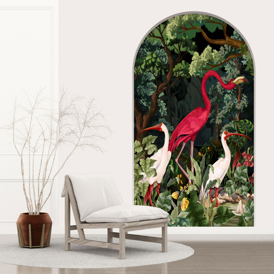 Optical Illusions Arch Wall Sticker - Pink flamingo