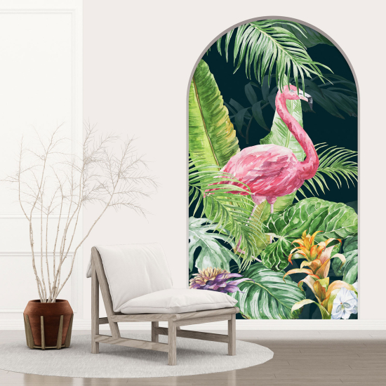 Optical Illusions Arch Wall Sticker - Pink Flamingo