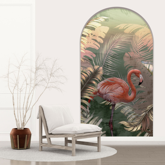 Optical Illusions Arch Wall Sticker - Pink Flamingo