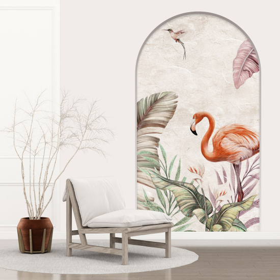 Optical Illusions Arch Wall Sticker - Pink Flamingo