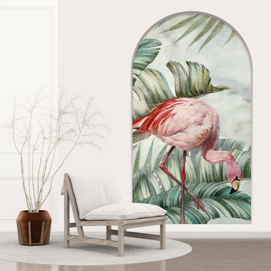 Optical Illusions Arch Wall Sticker - Pink Flamingo