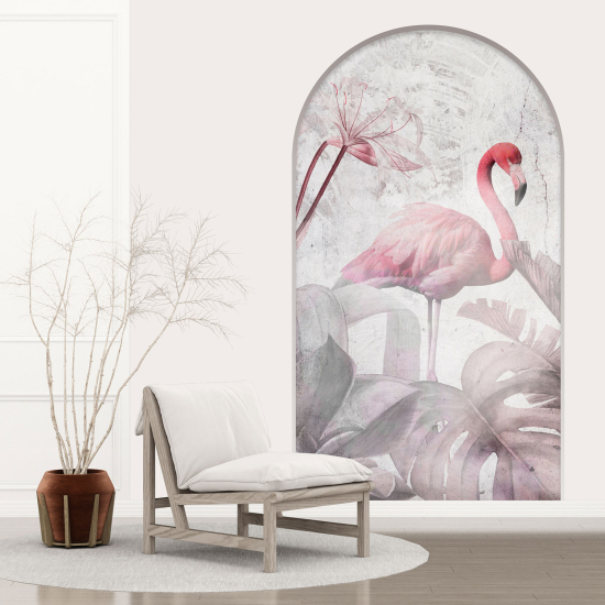 Optical Illusions Arch Wall Sticker - Pink Flamingo