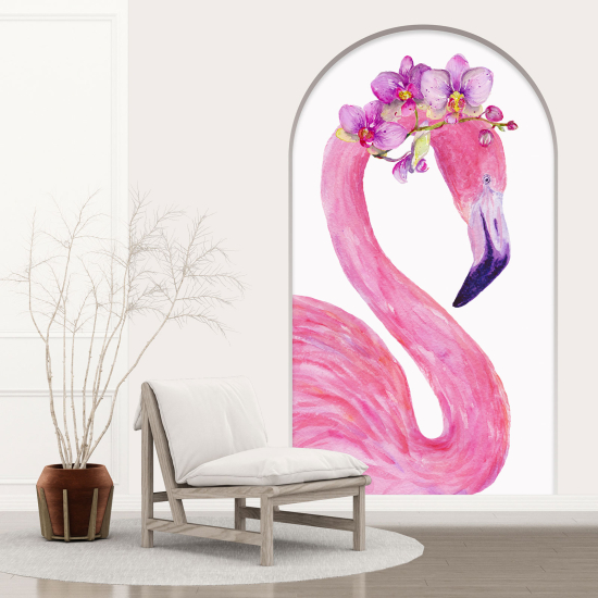 Optical Illusions Arch Wall Sticker - Pink Flamingo