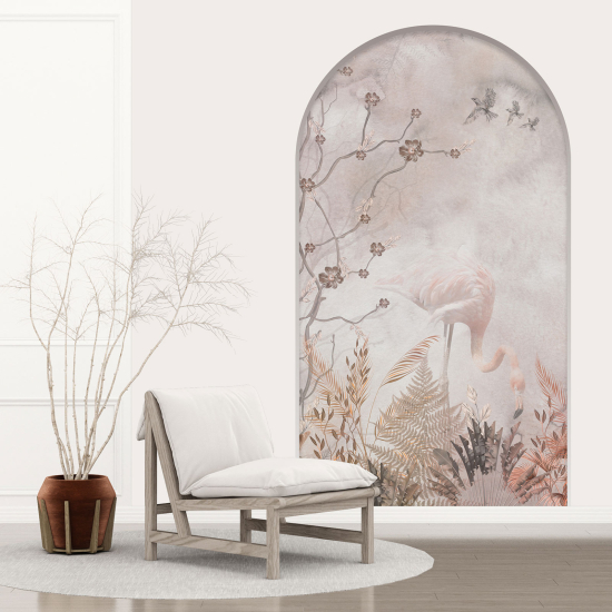 Optical Illusions Arch Wall Sticker - Pink Flamingo