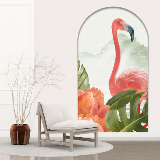 Optical Illusions Arch Wall Sticker - Pink Flamingo