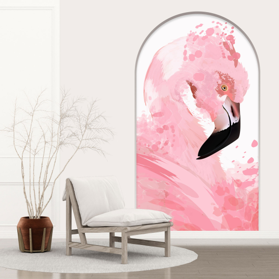 Optical Illusions Arch Wall Sticker - Pink Flamingo