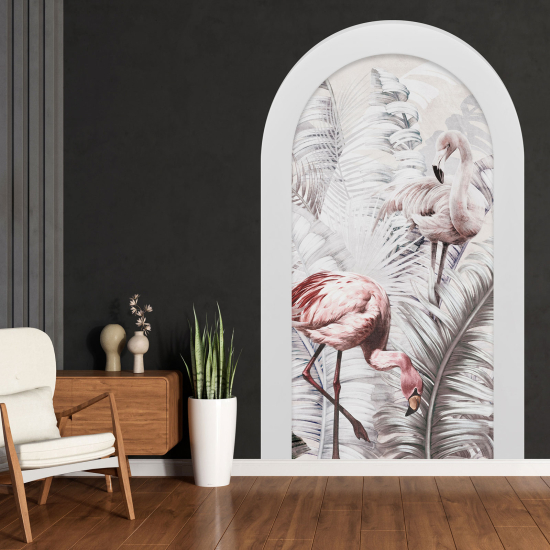 Optical Illusions Arch Wall Sticker - Pink Flamingos